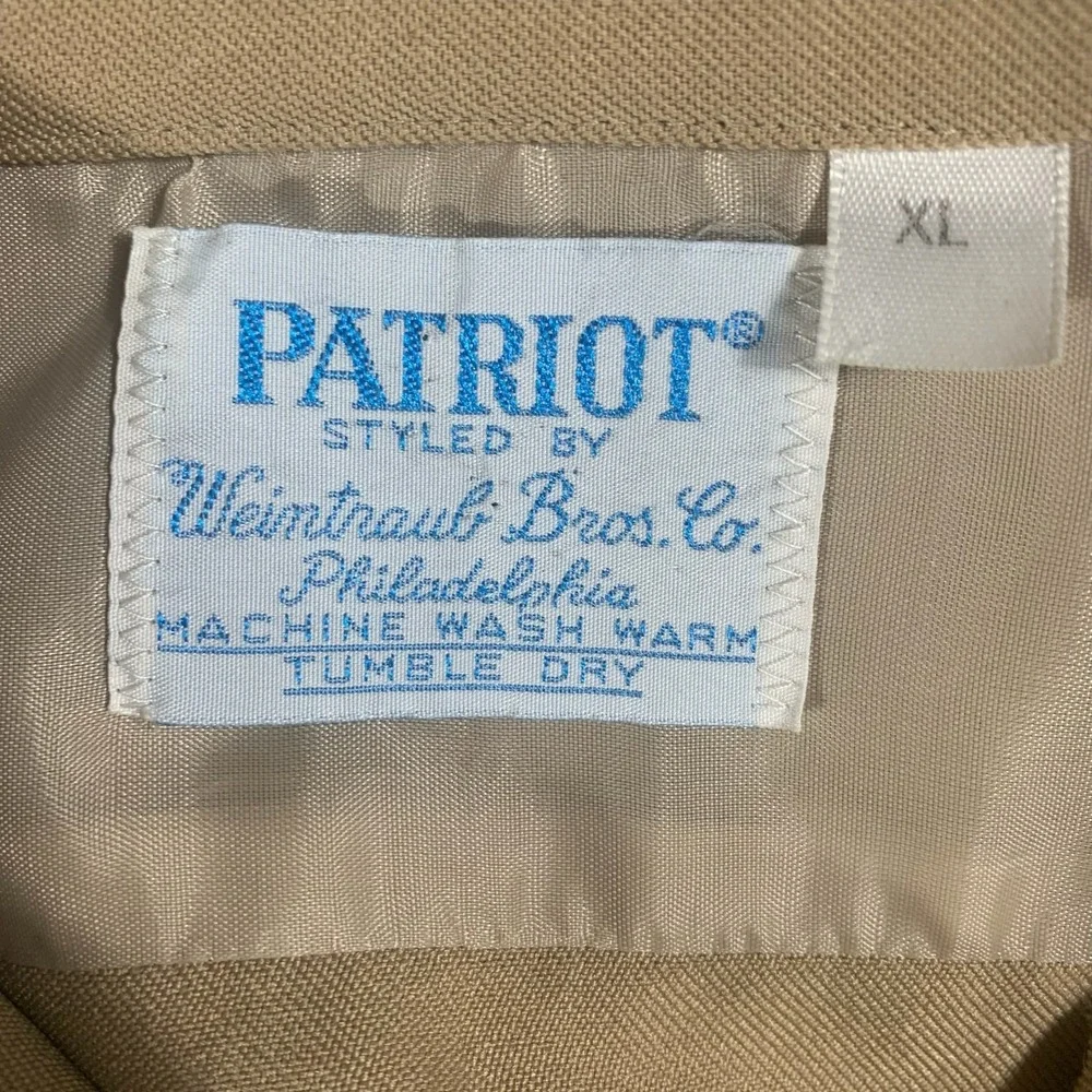 VTG Patriot Shirt‎ Mens XL Beige Button Up Weintraub Military Navy Vietnam War